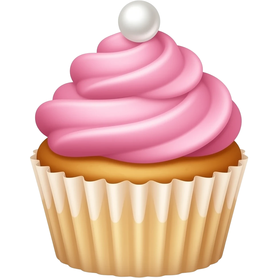Cupcake with pink icing emoji