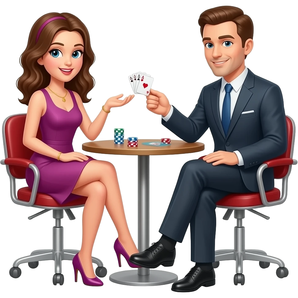 A girl betting a man witha heels emoji