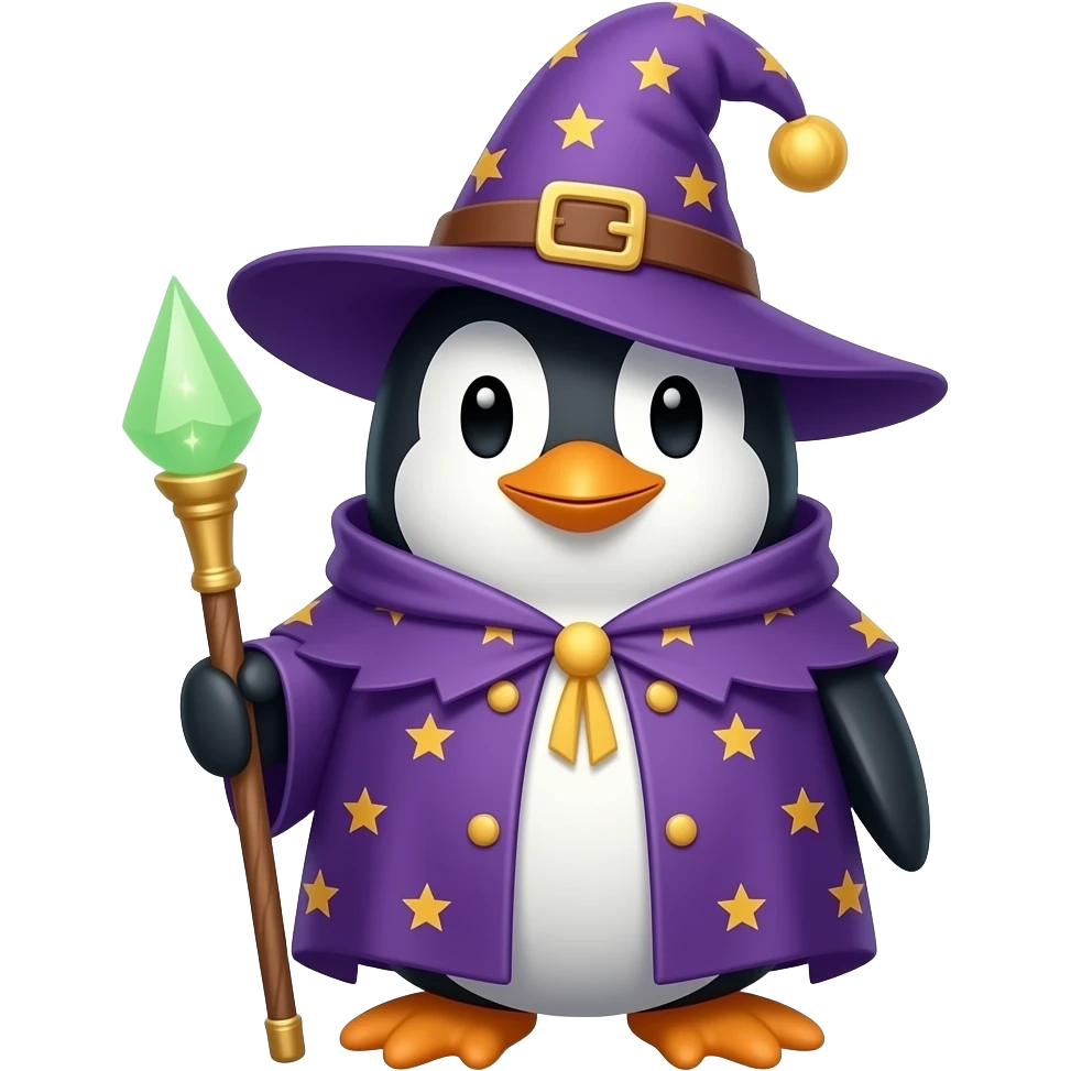 Penguin Wizard emoji | AI Emoji Generator