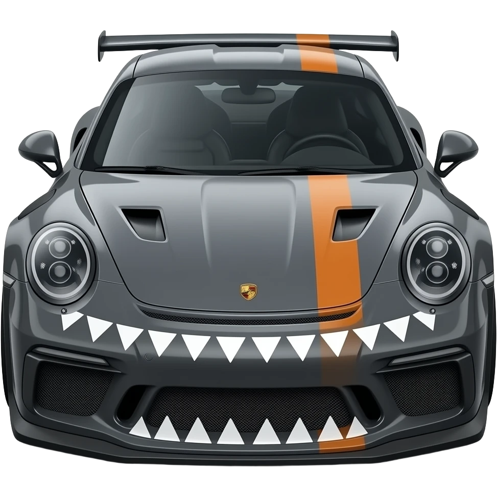 porsche gt3 rs dinosaur mouth livery, hyper realistic highly detailled emoji