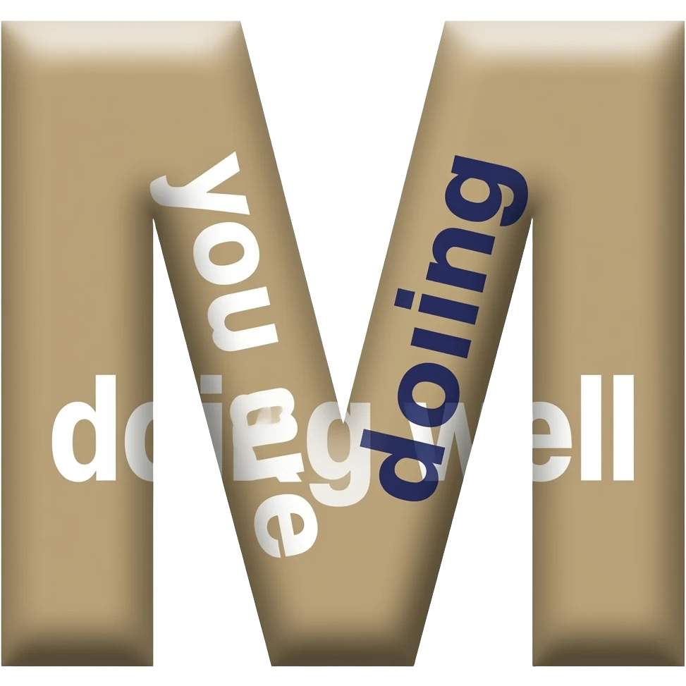 De letter M met daarin verwerkt jij bent goed bezig emoji