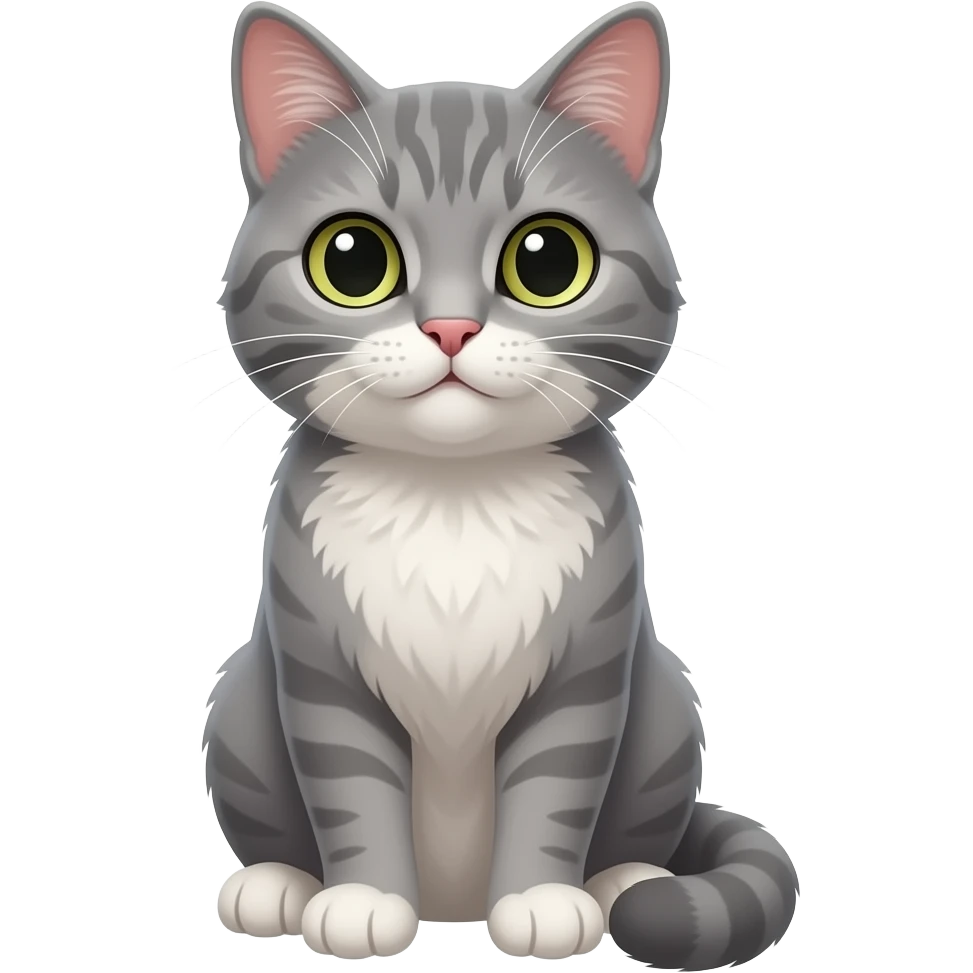 اموجی گربه خاکستری نشسته emoji