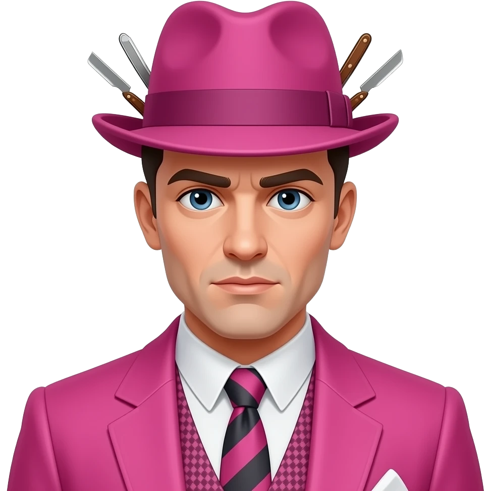 peaky blinder wearing pink emoji