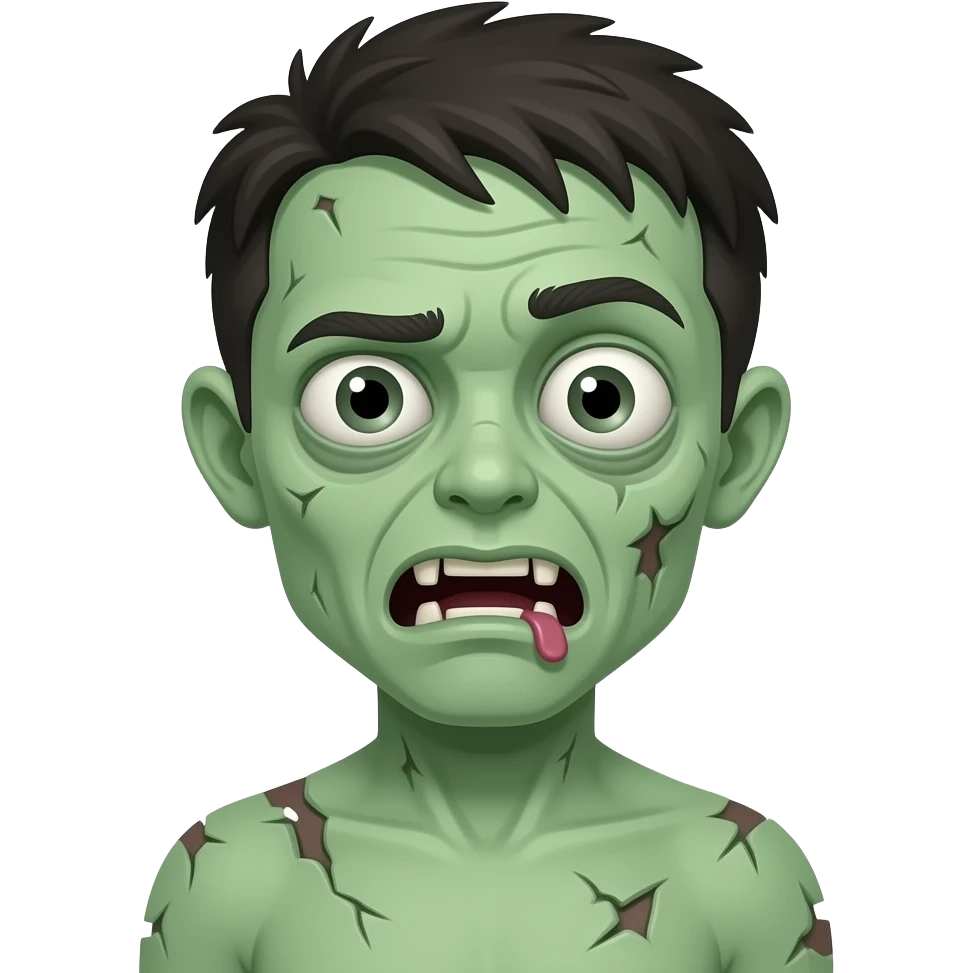 zombie pale green skin emoji