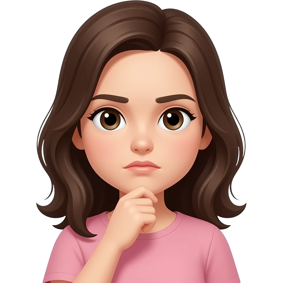 Глубокий серьезный процесс у девушки emoji