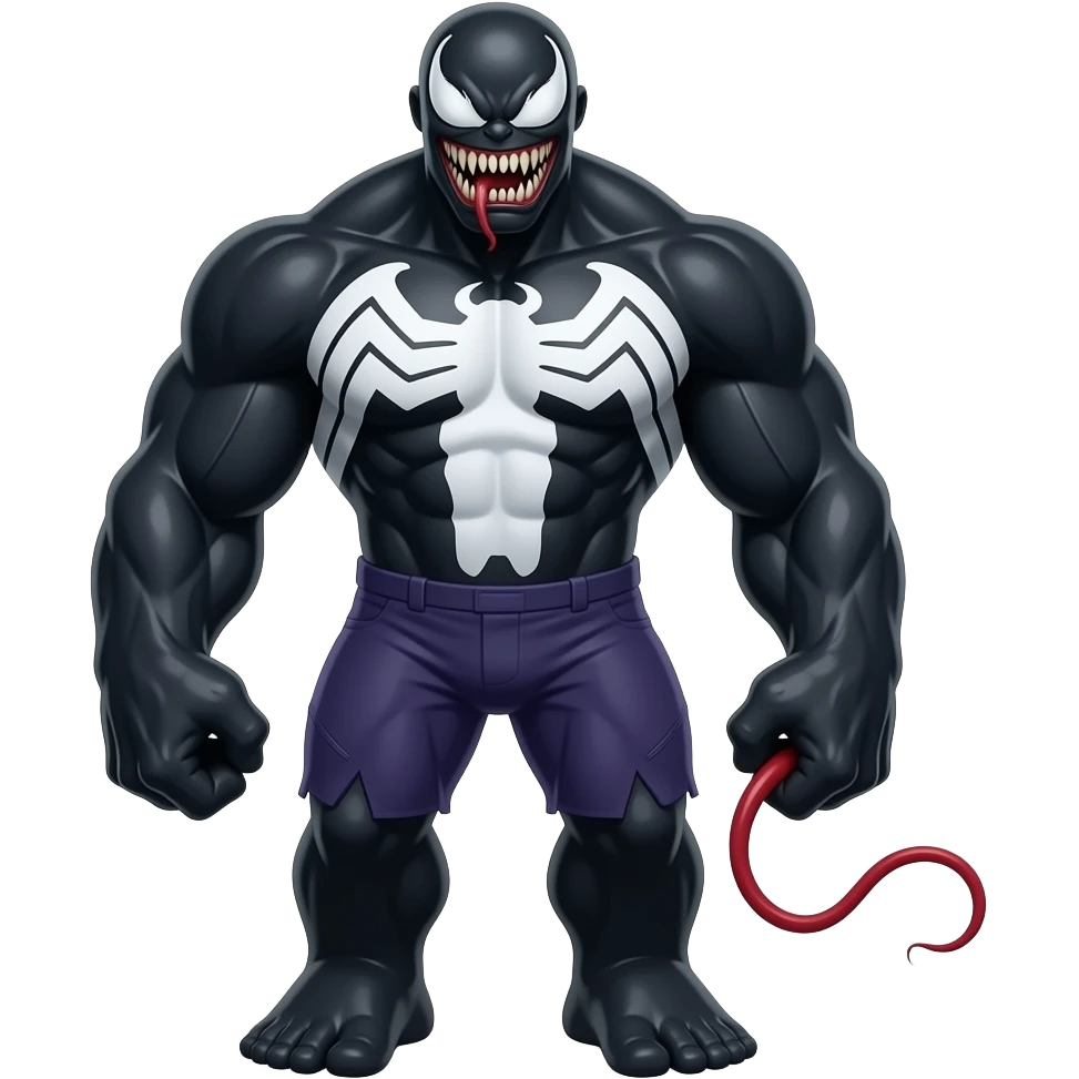 Venom Hulk with black skin full body emoji