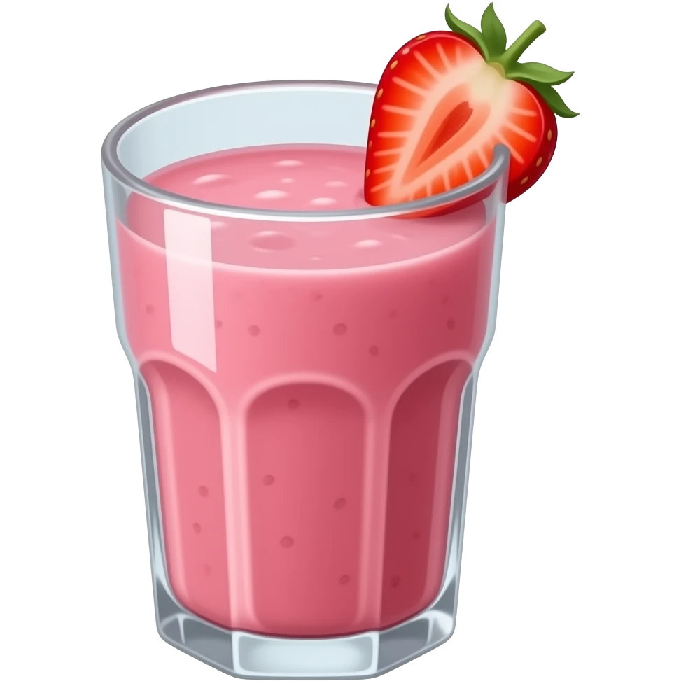 Smoothie pink cup with strawberry emoji