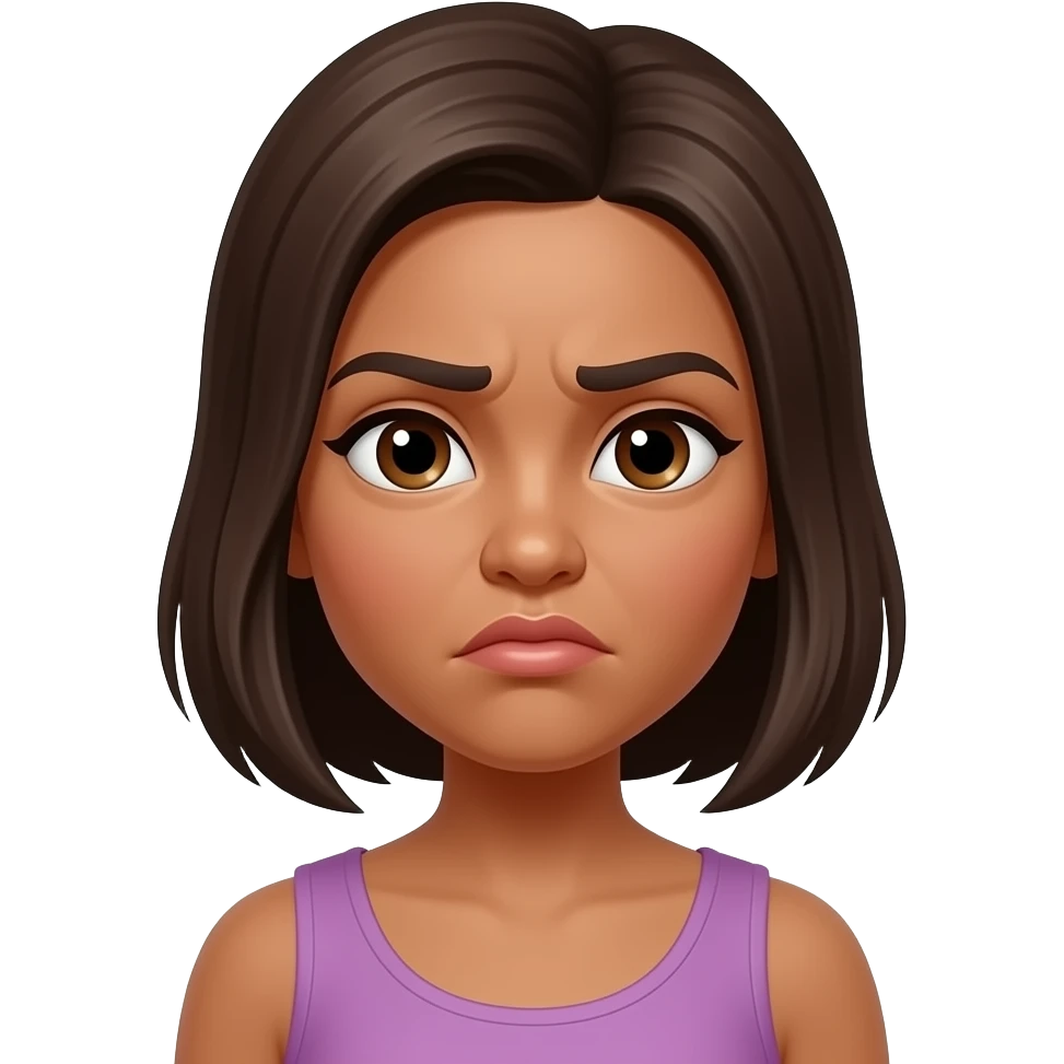 make one side of lip up in disgust make it a brown skin girl emoji
