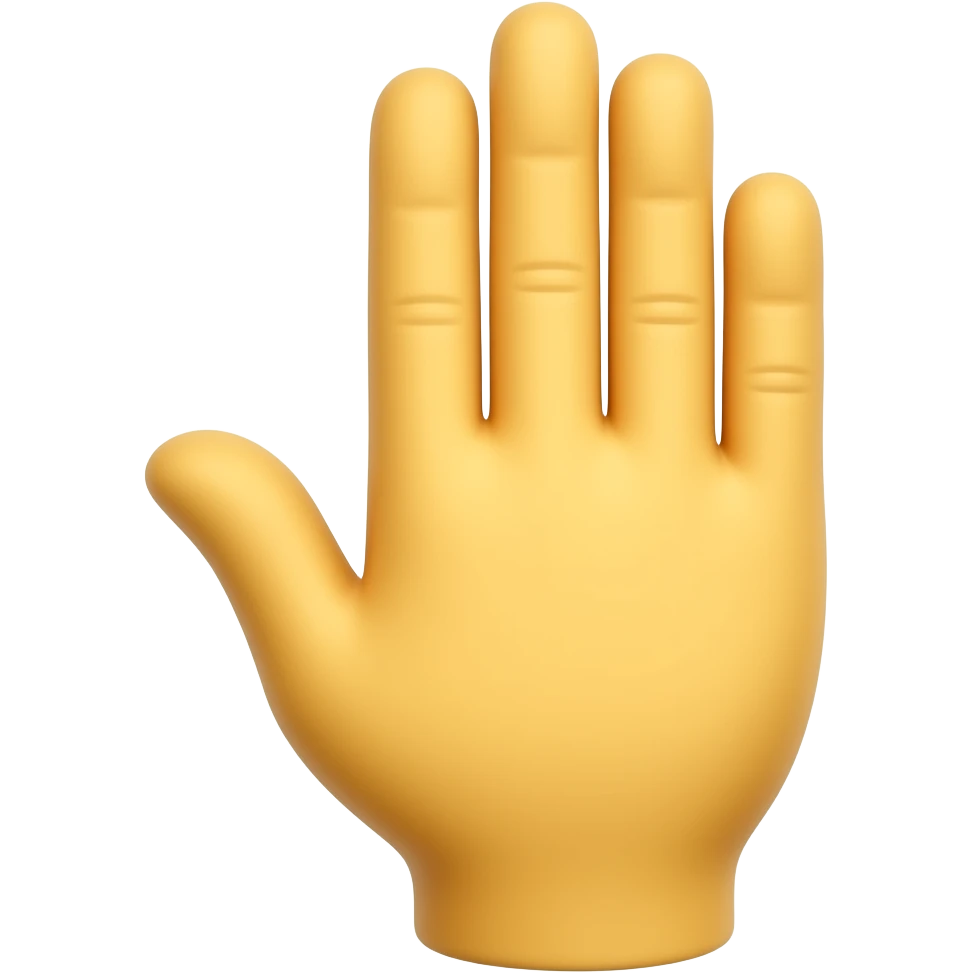 keep the finger alignment but make this yellow and turn it around so the back of the hand is facing me emoji