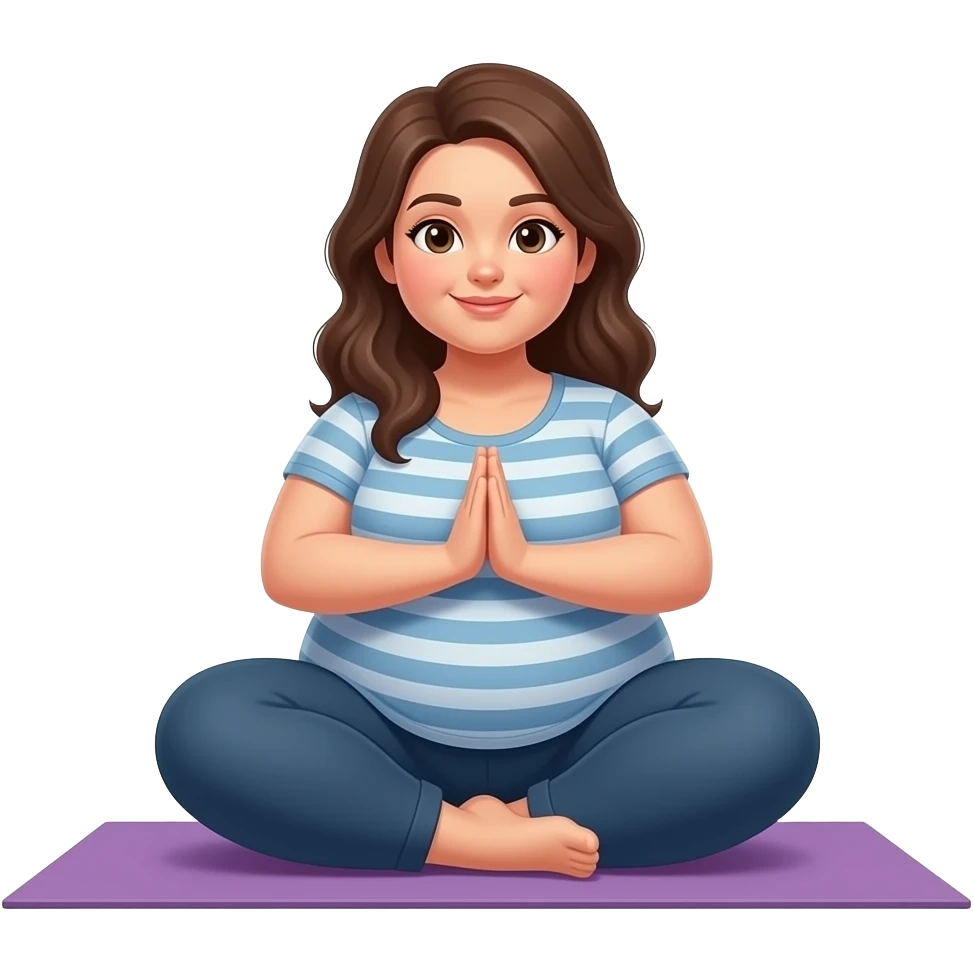 Plus size brunette doing yoga emoji