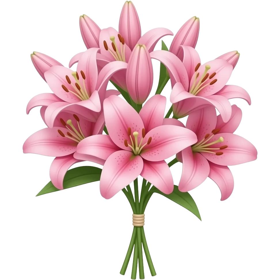 Buquê de lírios rosas emoji