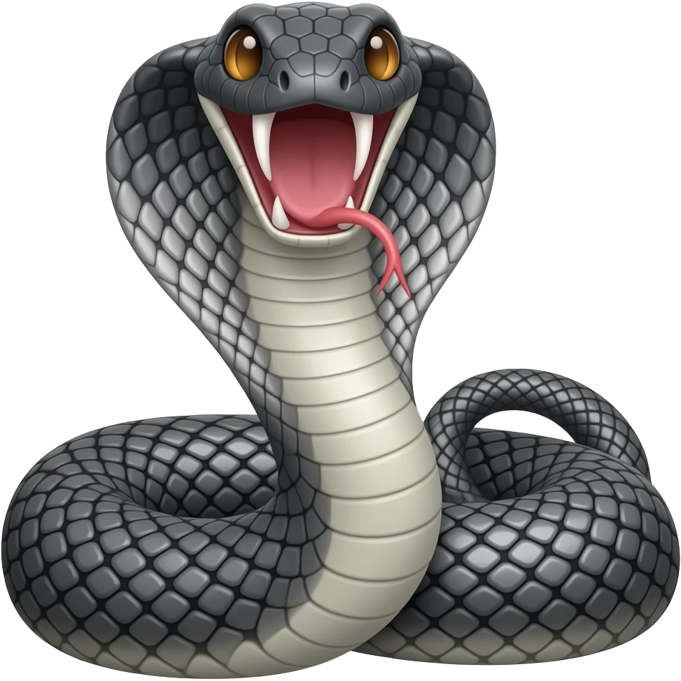 Black double mouth snake emoji