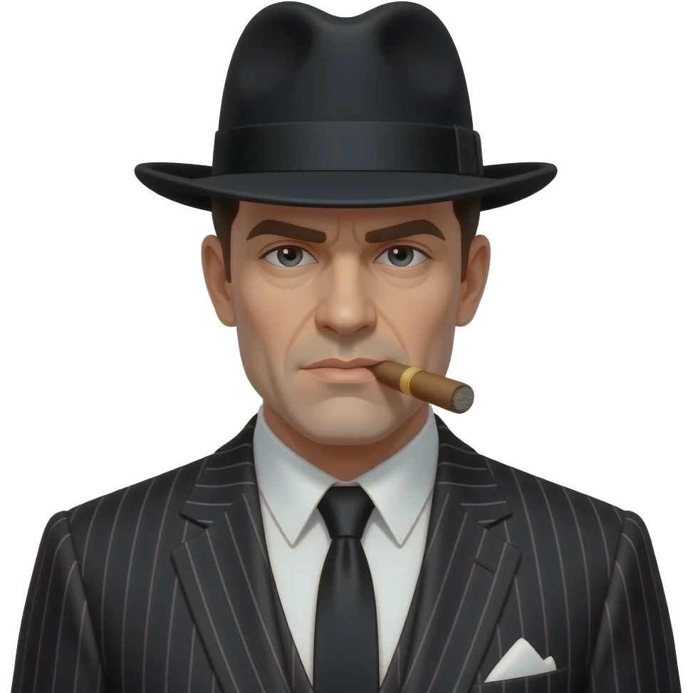 Mafia man with hat business man emoji