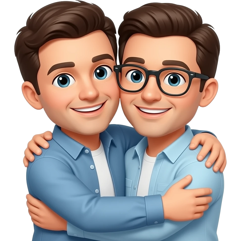 Make 2 guy hugging together emoji