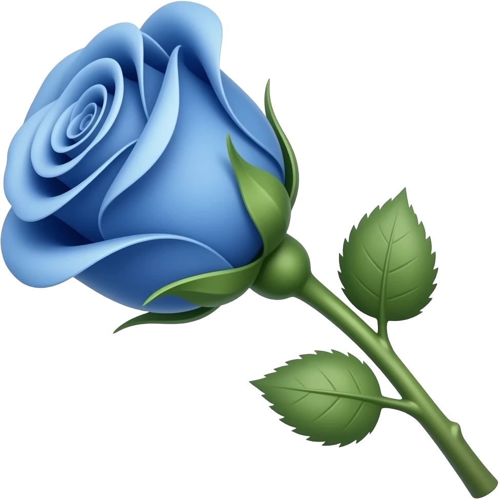 make a blue rose with the stem going down emoji