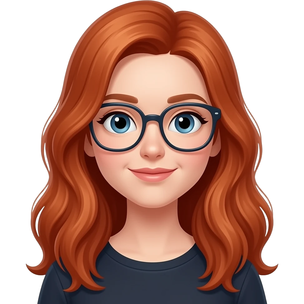Redhead IT girl with long hair without glasses emoji