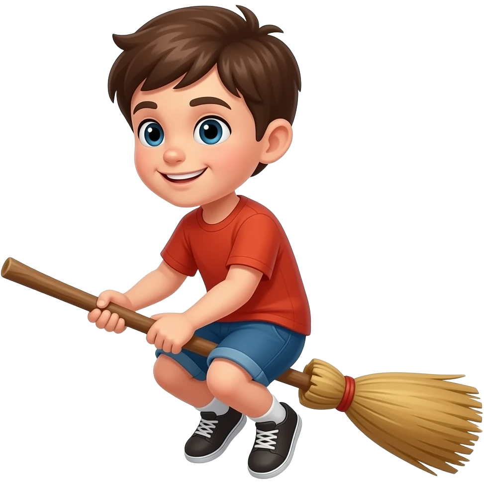 Boy on broom emoji
