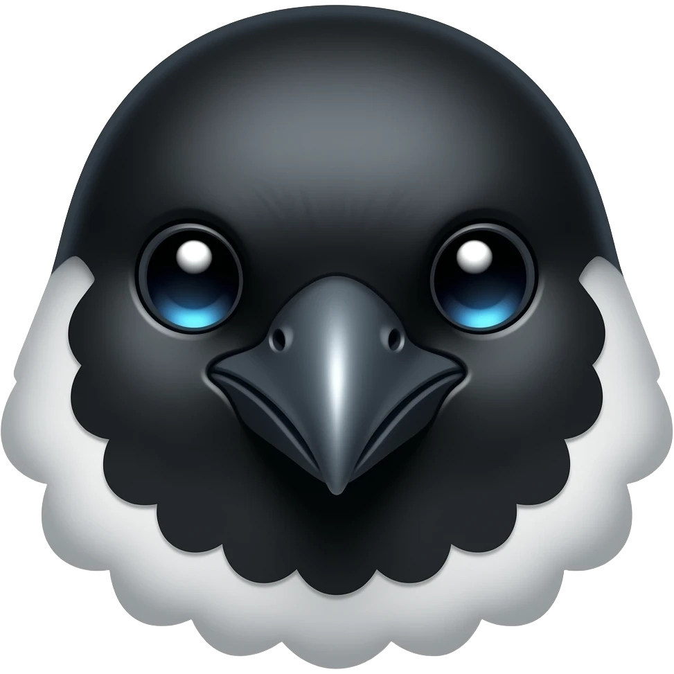 A robot magpie head emoji