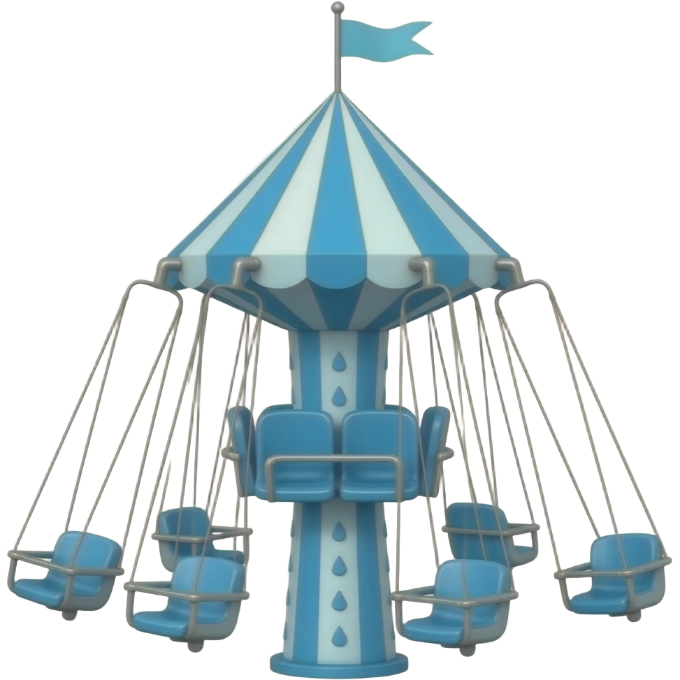 blue colored vertical drop tower carnival ride, empty single row of ...