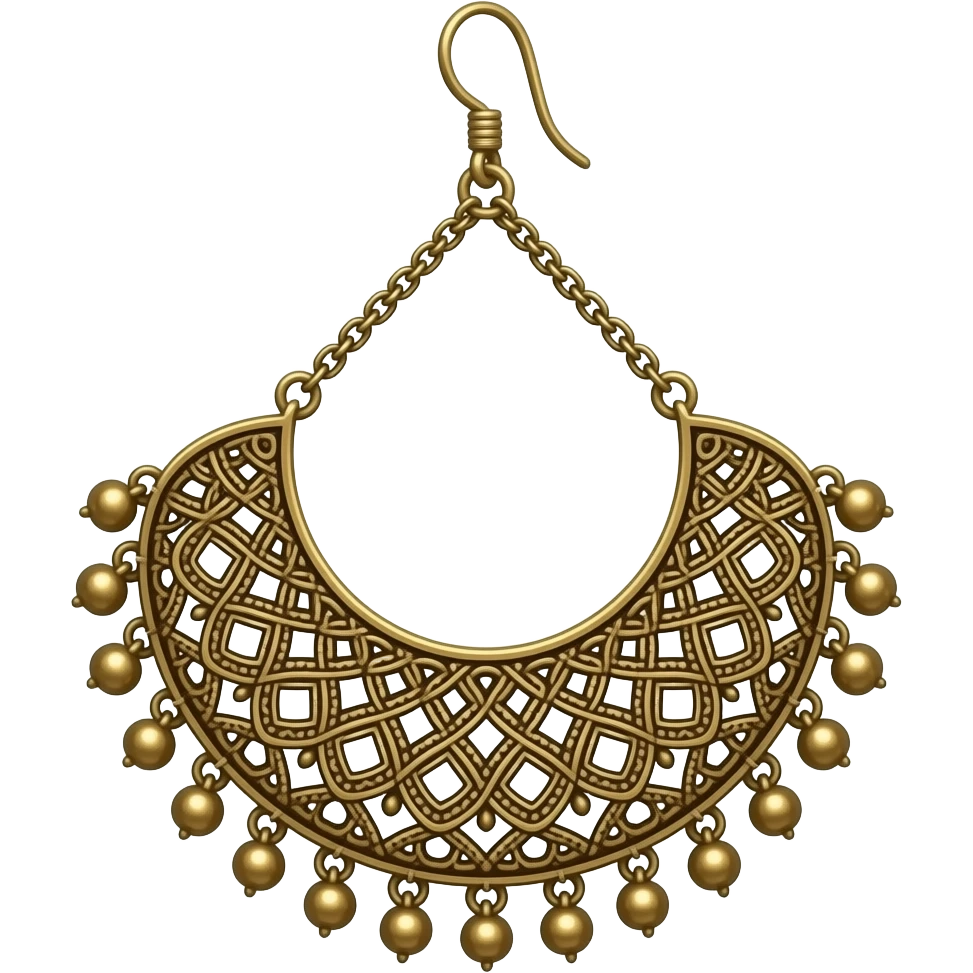 Earring oxidized jhumka emoji