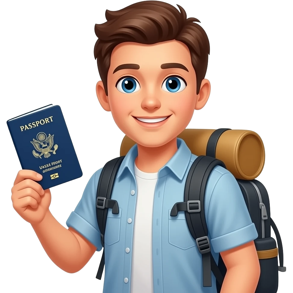 traveler holding passport emoji