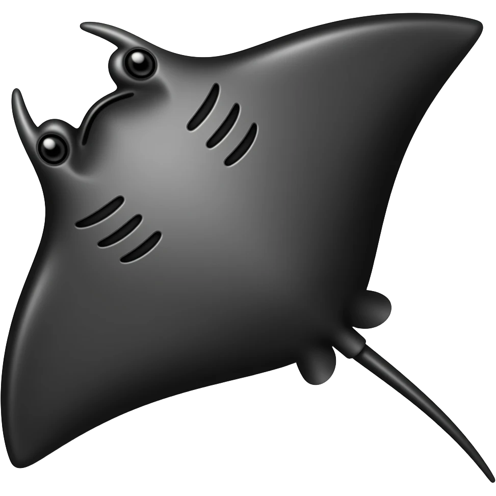 I want a black shape of a Eagle ray emoji