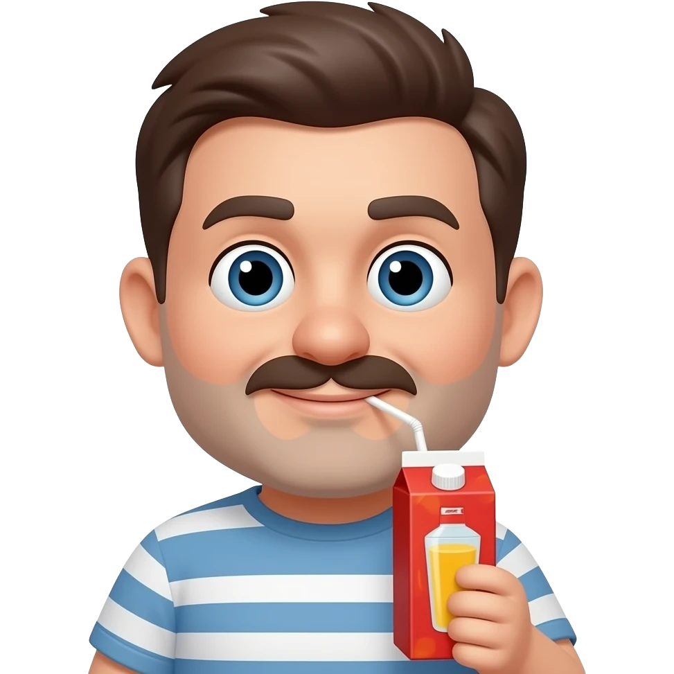um narigudo com uma caixa de suco emoji