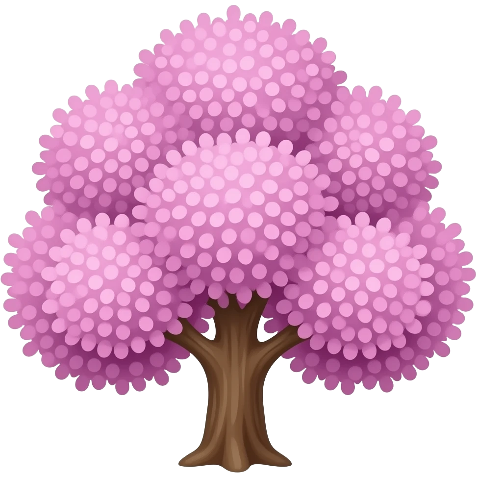 Árbol rosa con lila sin fondo emoji