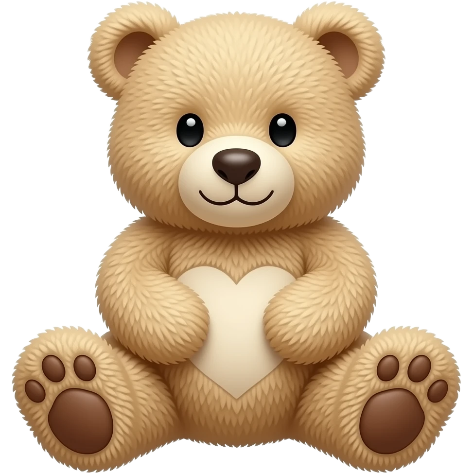 beige teddy bear hands paws forming a heart emoji
