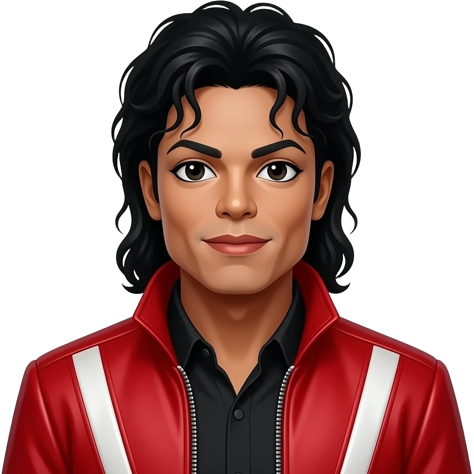 Micheal jackson wearing his iconic thriller red jacket emoji