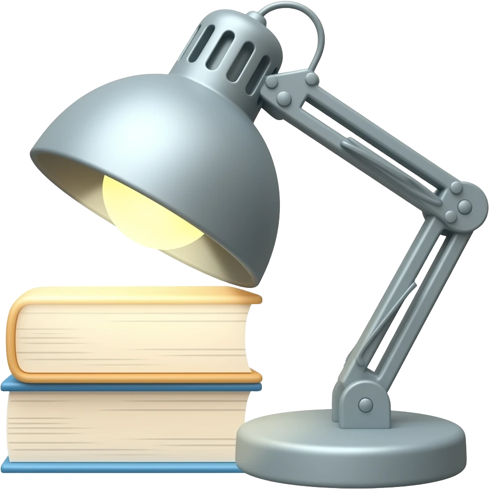 cartoonish style (just) reading lamp (lamp facing forward) game assert emoji