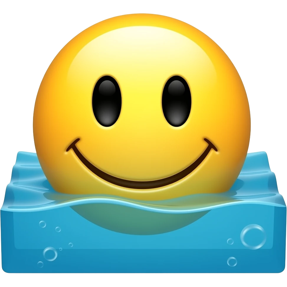 A smiley emoji is not a person, but a smiley face плавающий в море emoji
