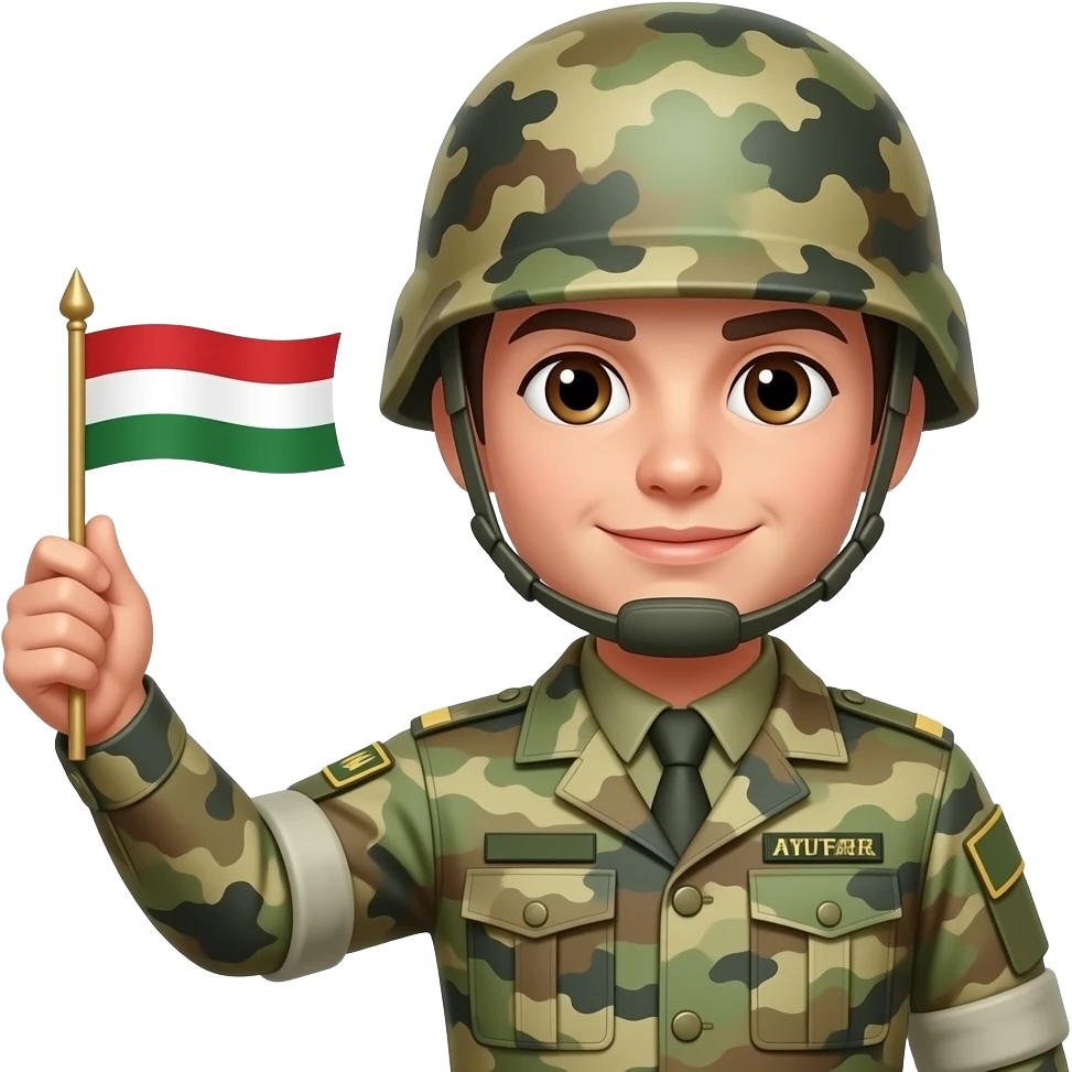 Soldier Holding small Flag emoji