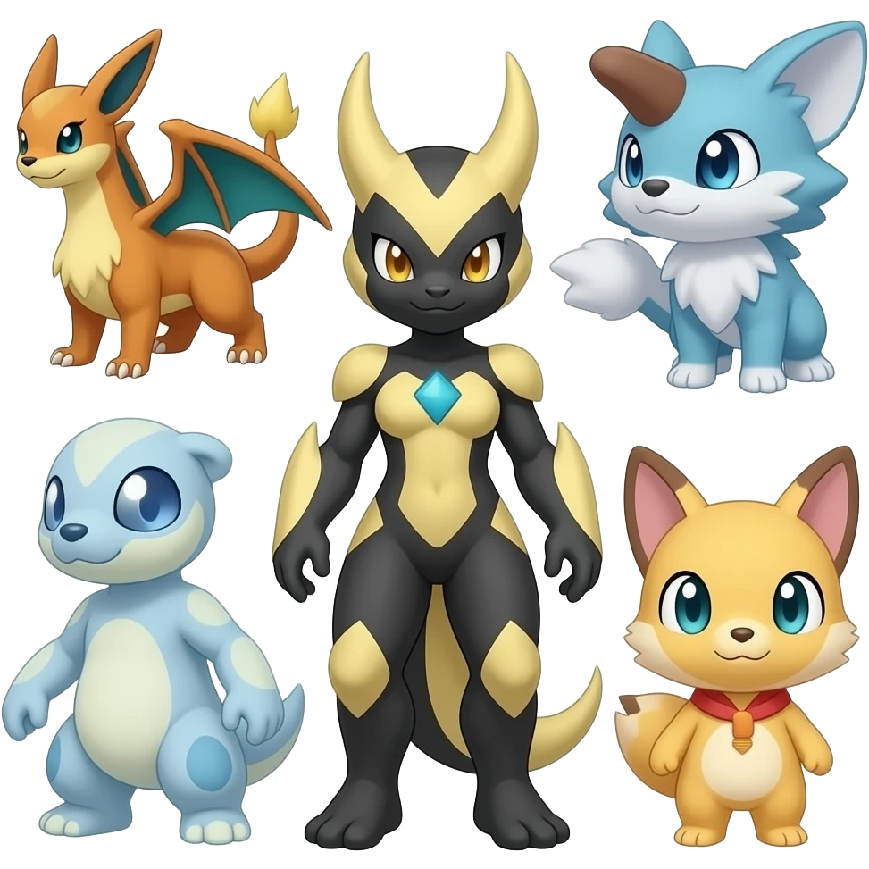 Salandit-Salamence-Furret-Milotic-Exveemon-hybrid emoji