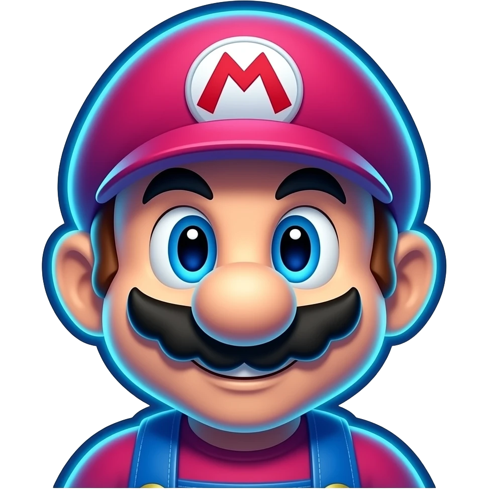 Neon colour mario emoji