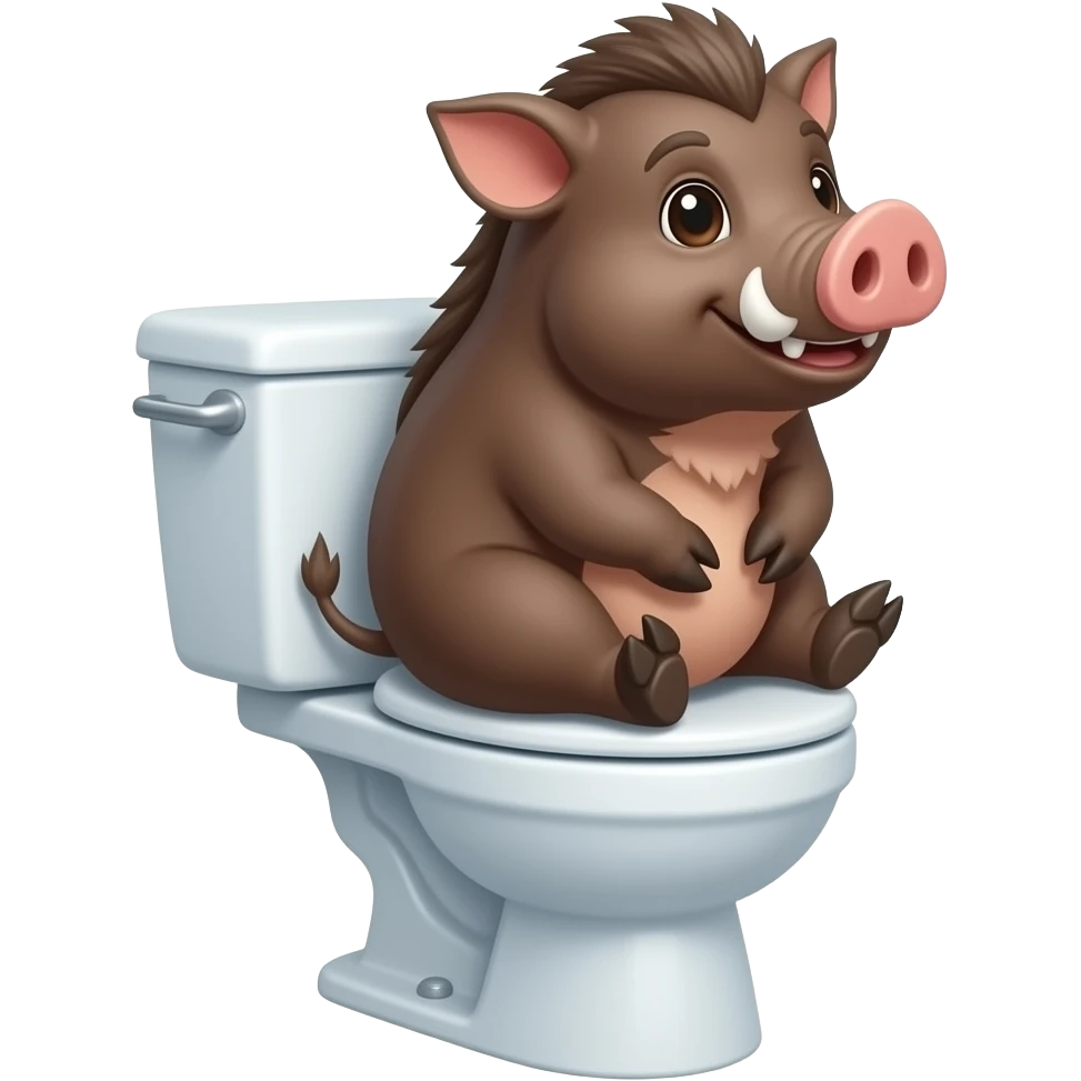 🐗🚽 sit on the toilet emoji