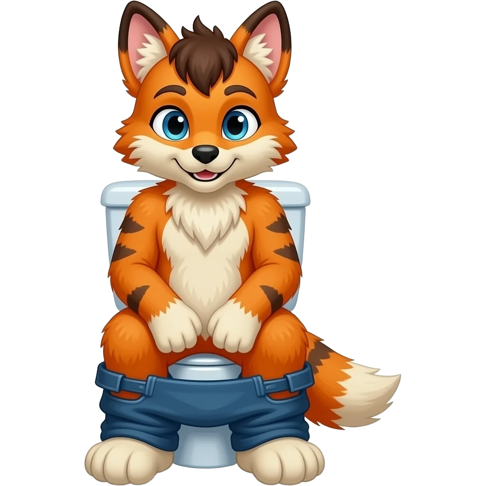 Fursuit sitting on toilet emoji