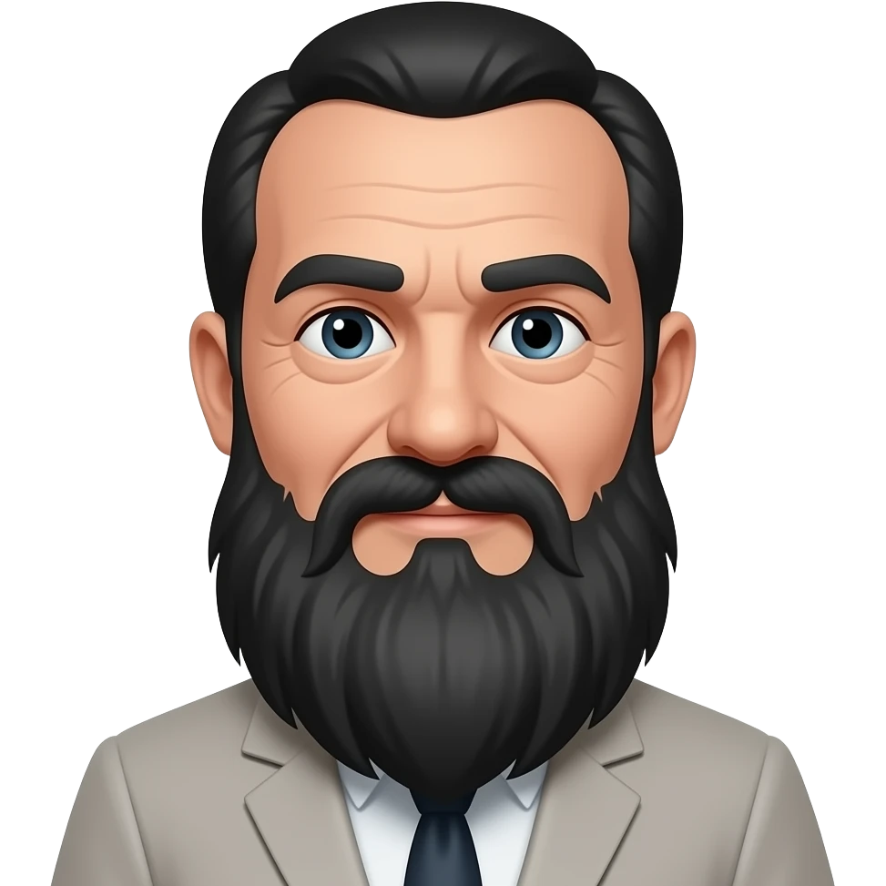 black haired old man emoji