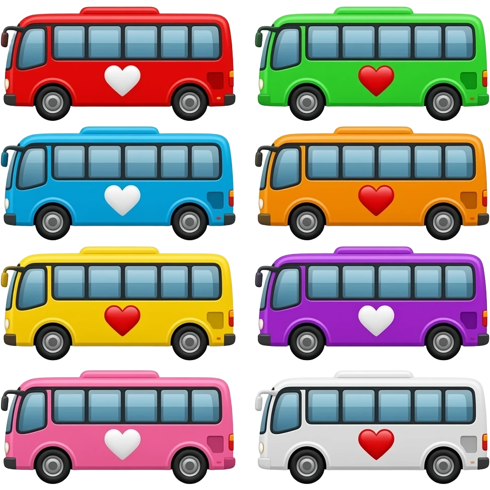 🚌❤️🚌💚🚌💙🚌🧡🚌💛🚌💜🚌💕🚌🤍 emoji