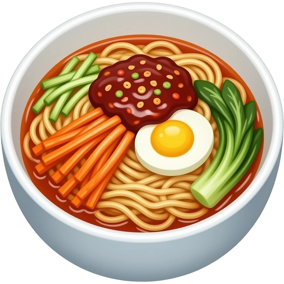 koreans style bibim noodle with spicy sauce emoji