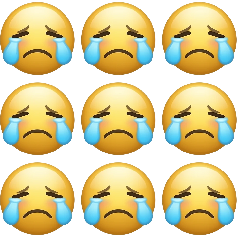 A sad face with tears and the tears are sad faces emoji | AI Emoji ...