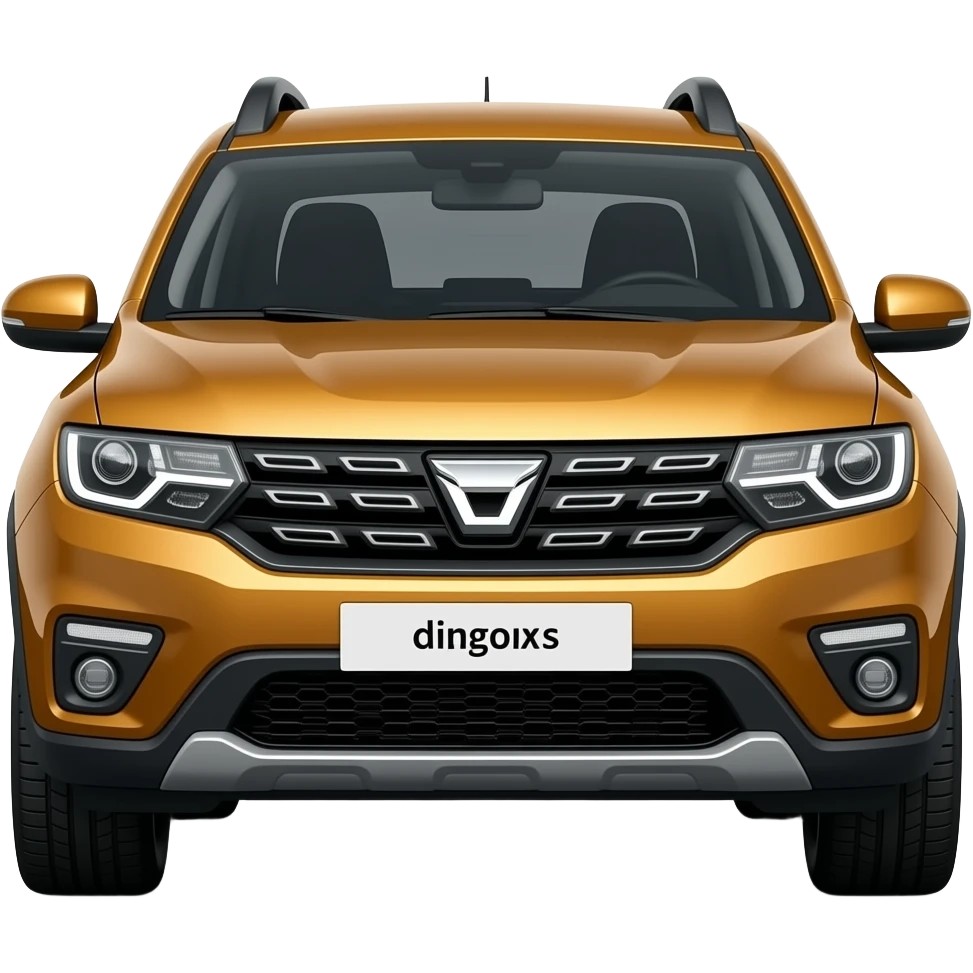 new logo dacia jogger SUV dark metallic orange front, higly detailled, hyper realistic emoji
