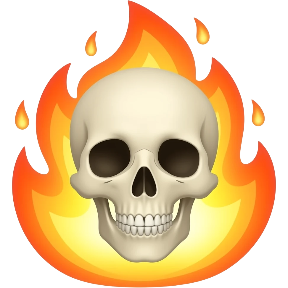 불타는 해골 emoji