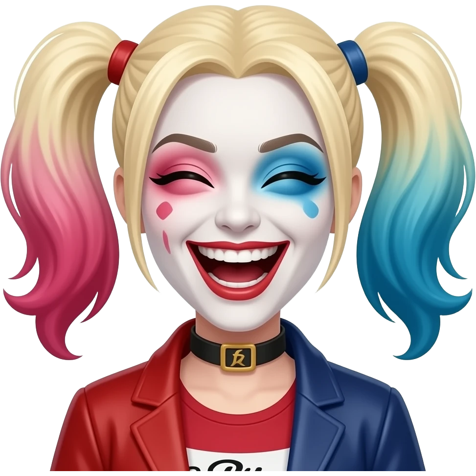 harley quinn riendose muy fuerte emoji
