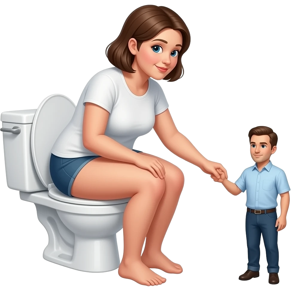 GiantvWoman on toilet with small man emoji