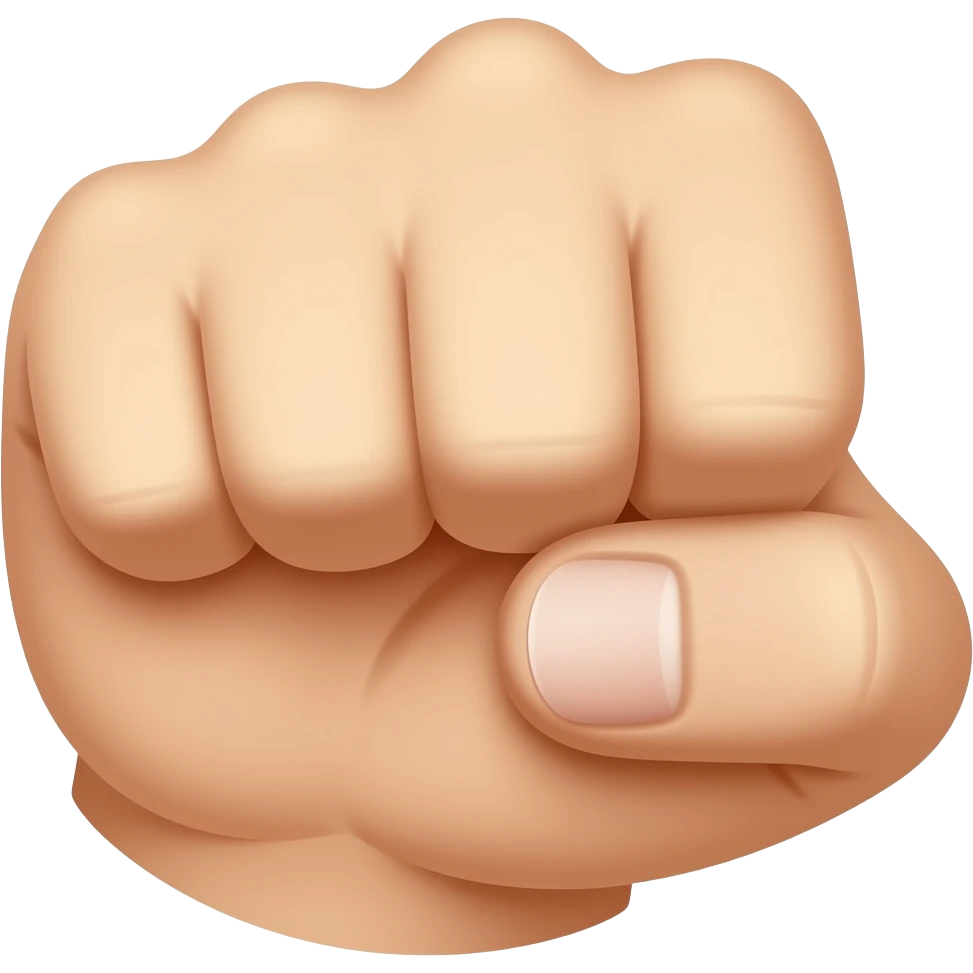 Yumruk ama baş parmağın, işaret pamağının arasında olsun emoji