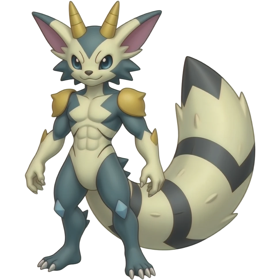 Guilmon-Zorua-Zoroark-Noibat-Absol-Fakémon-hybrid, full body detailed emoji