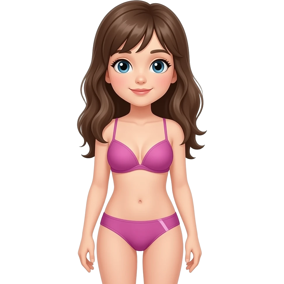 فتاة ترتدي ملابس داخلية والصورة كاملة الجسم emoji