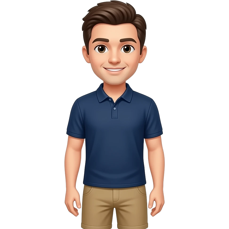 Navy polo and khaki shorts emoji