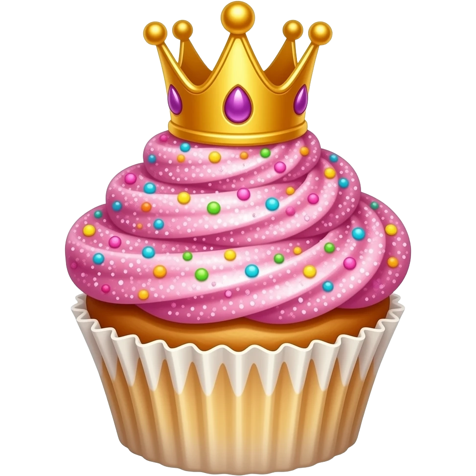 sparkly cupcake that is the grand royal cupcake in a game called cupcake chaos. it must be perfect size for discord emoji